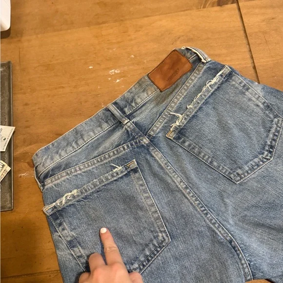 Moussy Light Blue Frayed Jean Shorts - Picture 4 of 6